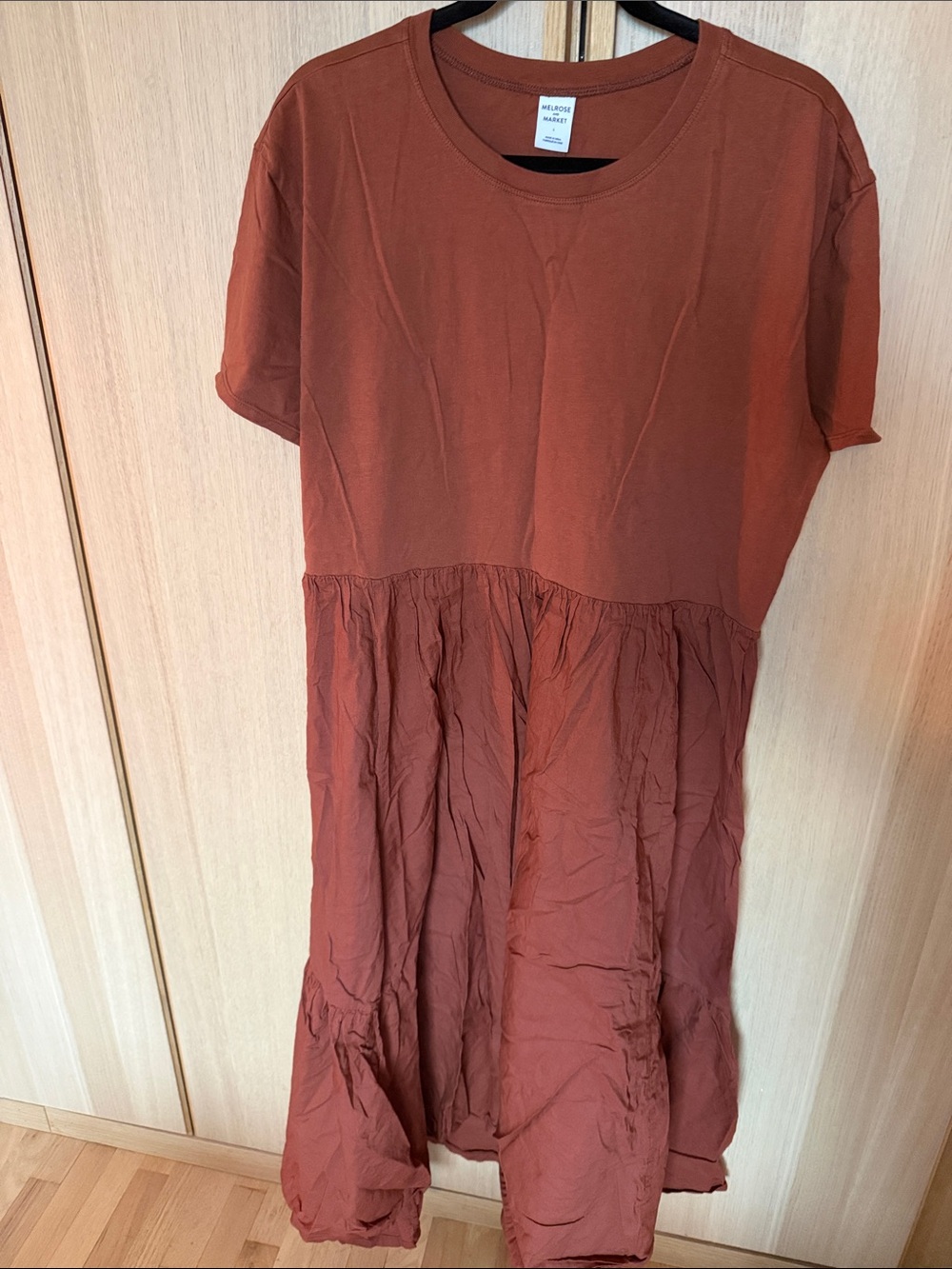 Melrose and Market - Rust Tiered Short Sleeve Dress